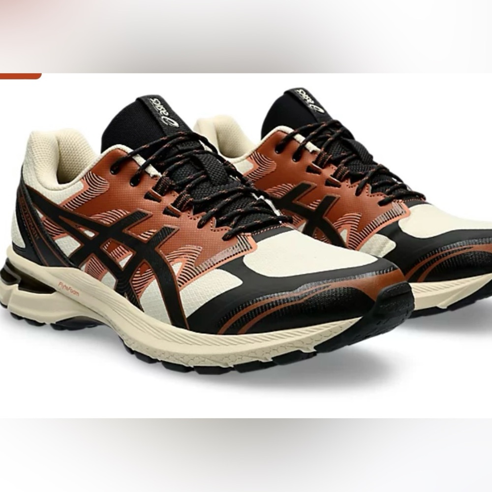 Asics Women's Sneakers in Black, Brown, and Cream